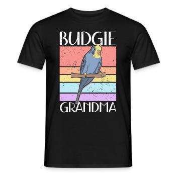 Budgerigar Grandma | Budgerigars Gift - Men's T-Shirt - black - Front - AI Model Male 178 light (178cm)