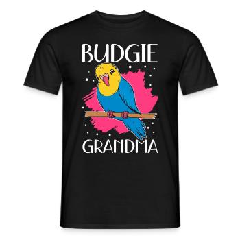 Budgerigar Grand-mère Budgerigars Cadeau - T-shirt homme - noir - Devant - AI Model Male 178 light (178cm)