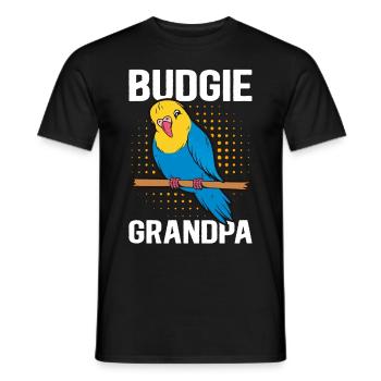 Budgerigar Grandpa Budgerigars Gift - Men's T-Shirt - black - Front - AI Model Male 178 light (178cm)
