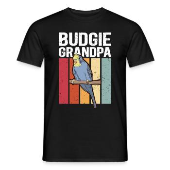 Budgerigar Grandpa | Budgerigars Gift - Men's T-Shirt - black - Front - AI Model Male 178 light (178cm)