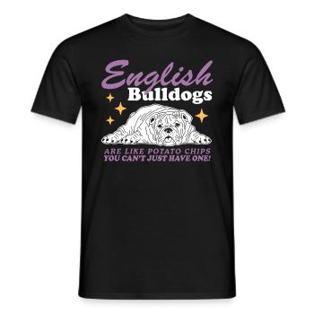 English Bulldog Dog English Bulldog Gift - Men's T-Shirt - black - Front - AI Model Male 178 light (178cm)