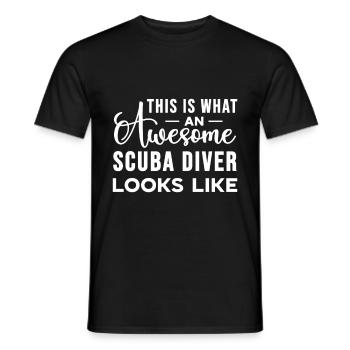 Scuba Diving Gift Underwater Scuba Diver - Men's T-Shirt - black - Front - AI Model Male 178 light (178cm)