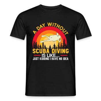 Scuba Diving Gift Underwater Scuba Diver - Men's T-Shirt - black - Front - AI Model Male 178 light (178cm)