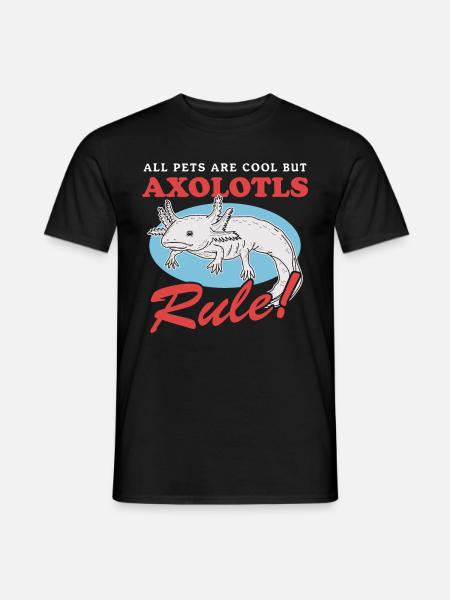 Axolotl Tailed Amphibians Gift - Men's T-Shirt - black