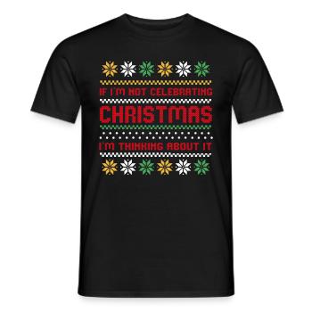 Affreux Noël | Cadeau de Noël moche - T-shirt homme - noir - Devant - AI Model Male 178 light (178cm)