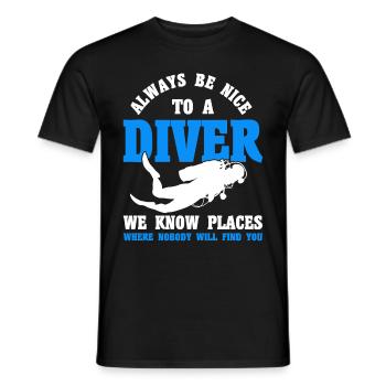 Sporttauchen Geschenk Unterwasser Sporttaucher - Männer T-Shirt - Schwarz - Vorne - AI Model Male 178 light (178cm)