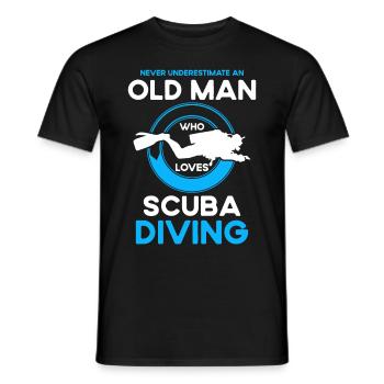 Scuba Diving Gift Underwater Scuba Diver - Men's T-Shirt - black - Front - AI Model Male 178 light (178cm)