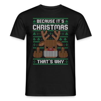 Noël moche Cadeau de Noël moche - T-shirt homme - noir - Devant - AI Model Male 178 light (178cm)