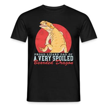 Bartagame Papa | Bearded Dragons Reptiles Gift - T-shirt homme - noir - Devant - AI Model Male 178 light (178cm)