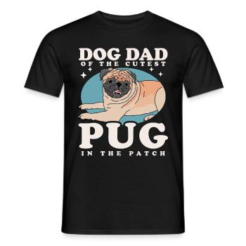 Mops Dad Hundeliebhaber Hundebesitzer Geschenk - Männer T-Shirt - Schwarz - Vorne - AI Model Male 178 light (178cm)