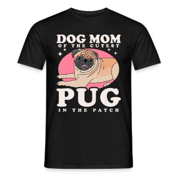 Mops Mom Hundeliebhaber Hundebesitzer Geschenk - Männer T-Shirt - Schwarz - Vorne - AI Model Male 178 light (178cm)