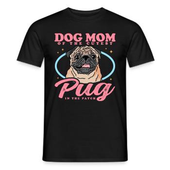Mops Mom Hundeliebhaber Hundebesitzerin Geschenk - Männer T-Shirt - Schwarz - Vorne - AI Model Male 178 light (178cm)