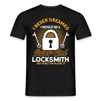 Locksmith Lock Picking Employee Locksmith - Men's T-Shirt - black - Front - AI Model Male 178 light (178cm)