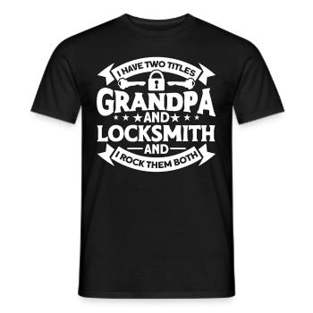Locksmith Lock Picking Employee Locksmith - Men's T-Shirt - black - Front - AI Model Male 178 light (178cm)