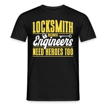Locksmith Lock Picking Employee Locksmith - Men's T-Shirt - black - Front - AI Model Male 178 light (178cm)