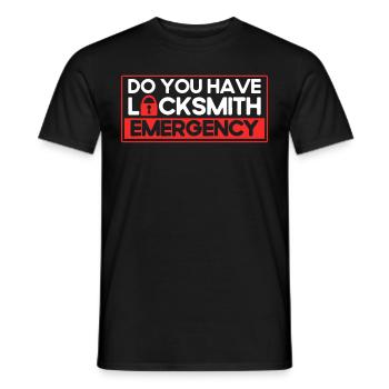 Serrurier crochetage serrurerie employé serrurier - T-shirt homme - noir - Devant - AI Model Male 178 light (178cm)