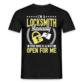 Locksmith Lock Picking Employee Locksmith - Men's T-Shirt - black - Front - AI Model Male 178 light (178cm)