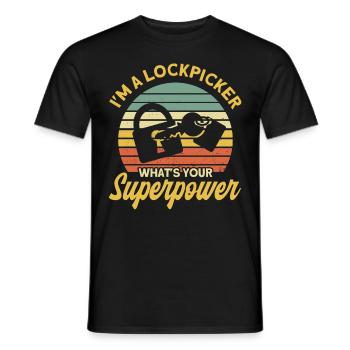Locksmith Lock Picking Employee Locksmith - Men's T-Shirt - black - Front - AI Model Male 178 light (178cm)