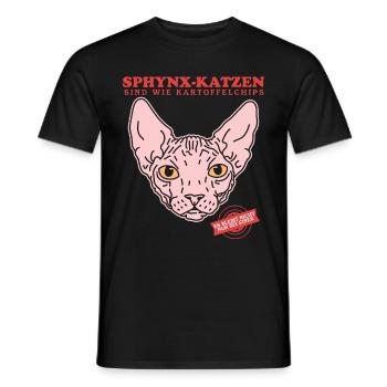 Sphynx Cat Cat Owner Cat Gift - Men's T-Shirt - black - Front - AI Model Male 178 light (178cm)