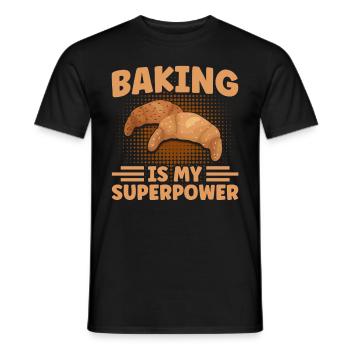 Pain Cuisson Cadeau Boulangerie Citation Boulanger - T-shirt homme - noir - Devant - AI Model Male 178 light (178cm)