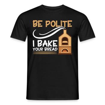 Pain Cuisson Cadeau Boulangerie Citation Boulanger - T-shirt homme - noir - Devant - AI Model Male 178 light (178cm)