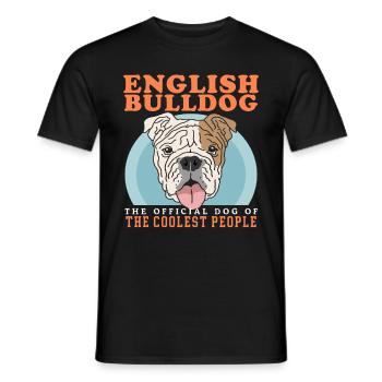 English Bulldog English Bulldog Dog Gift - Men's T-Shirt - black - Front - AI Model Male 178 light (178cm)