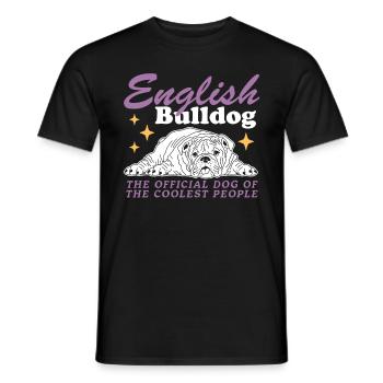 English Bulldog Dog English Bulldog Gift - Men's T-Shirt - black - Front - AI Model Male 178 light (178cm)