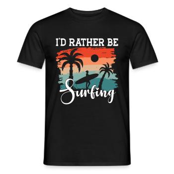 Surf Sports Surfboard Ocean Sunshine Surfer - Men's T-Shirt - black - Front - AI Model Male 178 light (178cm)
