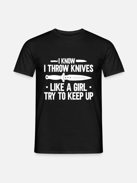 Messerwurfscheibe Geschenk Messerwerfer - Männer T-Shirt - Schwarz