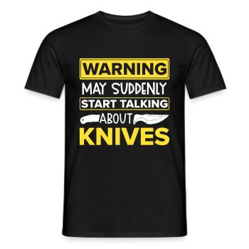 Messerwurfscheibe Geschenk Messerwerfer - Männer T-Shirt - Schwarz - Vorne - AI Model Male 178 light (178cm)