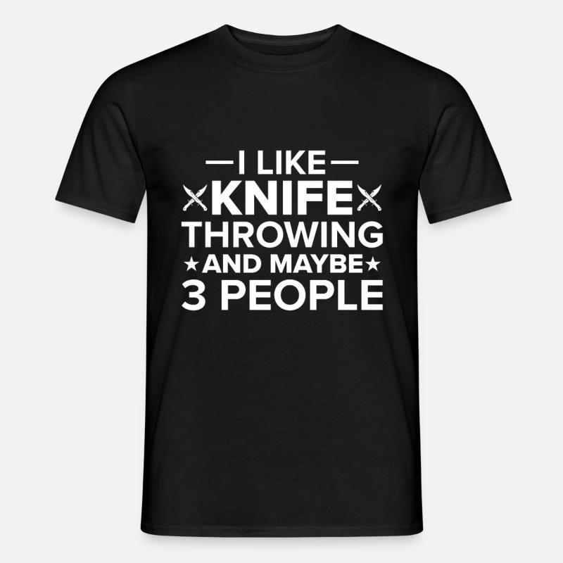 Messerwurfscheibe Geschenk Messerwerfer - Männer T-Shirt - Schwarz