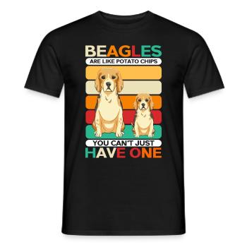 Beagle Dogs Dog Owner Dog Owner Gift - Men's T-Shirt - black - Front - AI Model Male 178 light (178cm)