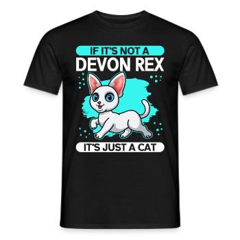 Devon Rex Cat Cat Owner Cat Gift - Men's T-Shirt - black - Front - AI Model Male 178 light (178cm)