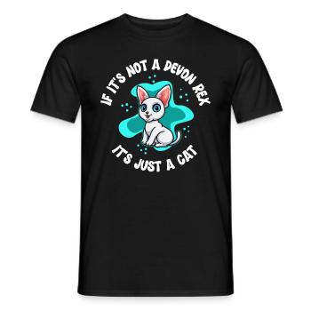 Devon Rex chat | Propriétaire de chat Cadeau de chat - T-shirt homme - noir - Devant - AI Model Male 178 light (178cm)