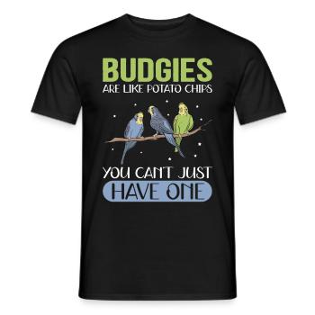 Le propriétaire de Budgerigar | Cadeau Budgerigars - T-shirt homme - noir - Devant - AI Model Male 178 light (178cm)
