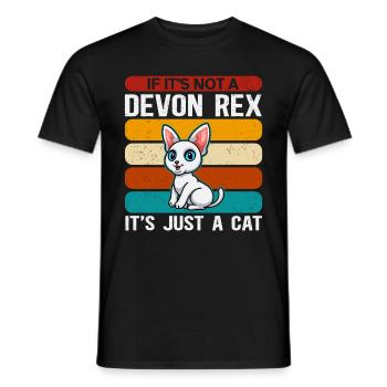 Devon Rex Cat Owner Cat Gift - Men's T-Shirt - black - Front - AI Model Male 178 light (178cm)