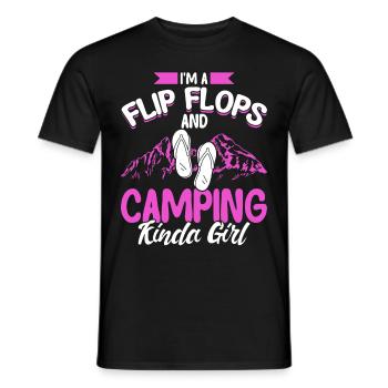 Camping Gift Funny saying for campers - Men's T-Shirt - black - Front - AI Model Male 178 light (178cm)