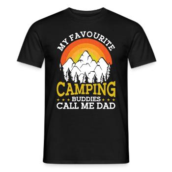 Camping Gift Funny saying for campers - Men's T-Shirt - black - Front - AI Model Male 178 light (178cm)