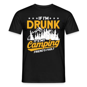 Camping Gift Funny saying for campers - Men's T-Shirt - black - Front - AI Model Male 178 light (178cm)