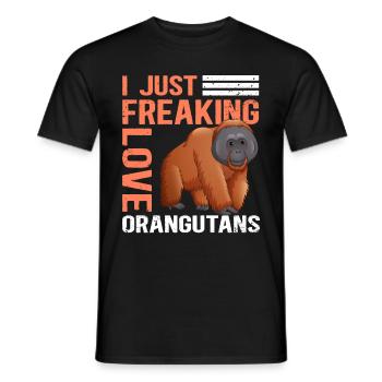 Singes orangs-outans Cadeau Orang-outan - T-shirt homme - noir - Devant - AI Model Male 178 light (178cm)