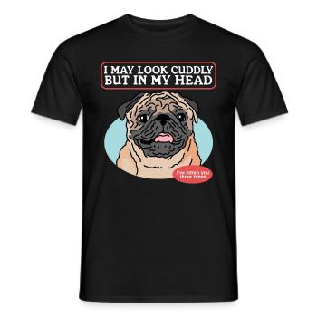 Pug Dogs Dog Owner Dog Owner Gift - Men's T-Shirt - black - Front - AI Model Male 178 light (178cm)