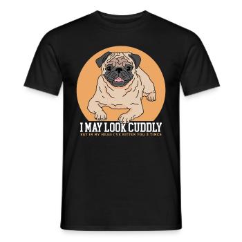 Pug Dog Dog Owner Dog Owner Gift - Men's T-Shirt - black - Front - AI Model Male 178 light (178cm)