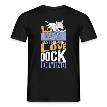 Dock Diving Dog Dog Owner Dog Sports Gift - Men's T-Shirt - black - Front - AI Model Male 178 light (178cm)