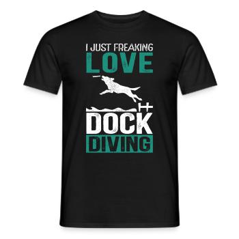 Dock Diving Dogs Dog Sports Dog Owner Gift - Men's T-Shirt - black - Front - AI Model Male 178 light (178cm)