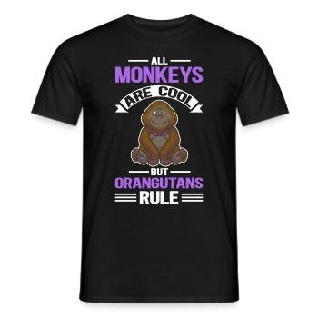 Singes orangs-outans Cadeau Orang-outan - T-shirt homme - noir - Devant - AI Model Male 178 light (178cm)