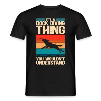 Dock Diving Dogs Dog Sports Dog Owner Gift - Men's T-Shirt - black - Front - AI Model Male 178 light (178cm)