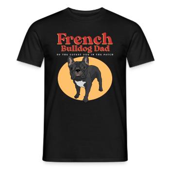 Français Papa Bulldog Français Bulldog Dogs - T-shirt homme - noir - Devant - AI Model Male 178 light (178cm)