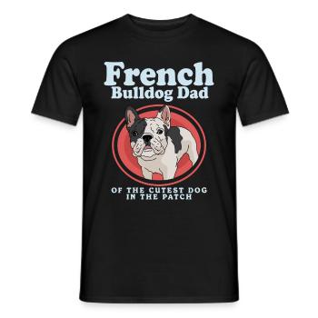 Français Bulldog Français Bulldog Papa Cadeau - T-shirt homme - noir - Devant - AI Model Male 178 light (178cm)