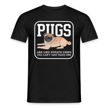 Pug Dogs | Dog Owner Dog Owner Gift - Men's T-Shirt - black - Front - AI Model Male 178 light (178cm)