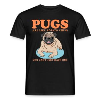 Pug Dogs Dog Owner Dog Owner Gift - Men's T-Shirt - black - Front - AI Model Male 178 light (178cm)
